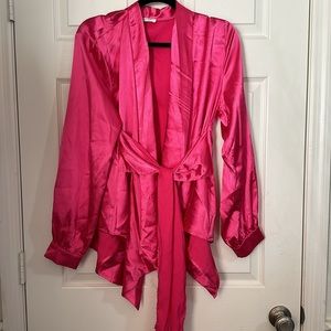Pink Longsleeve Tie Wrap Top